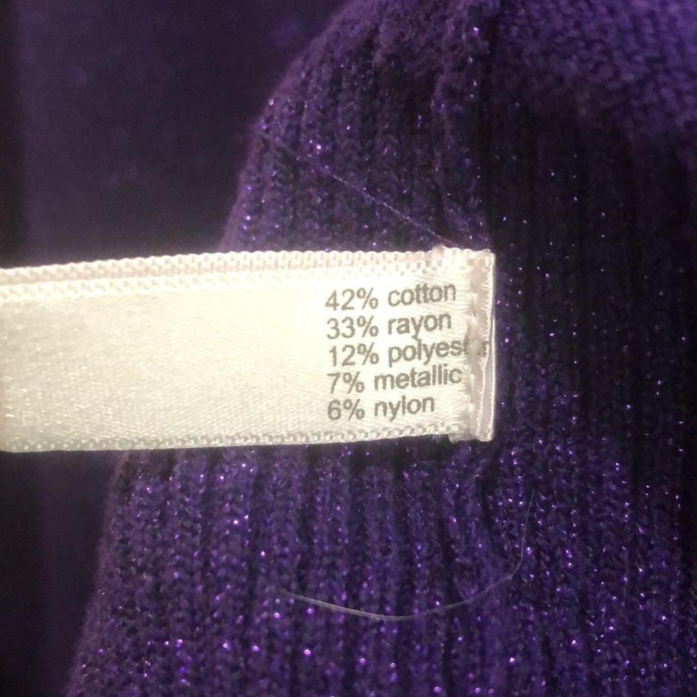 PRETTY! METALLIC THREAD PURPLE CARDIGAN - Picture 9 of 9